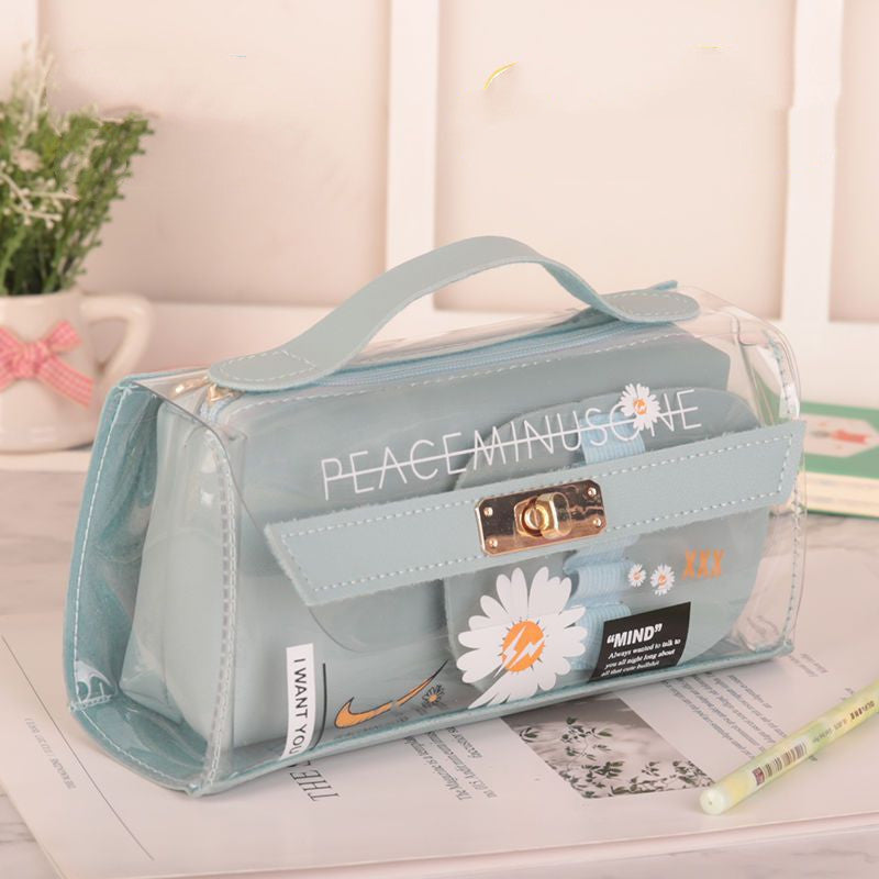 Small Daisy Transparent Pencil Case Stationery Box