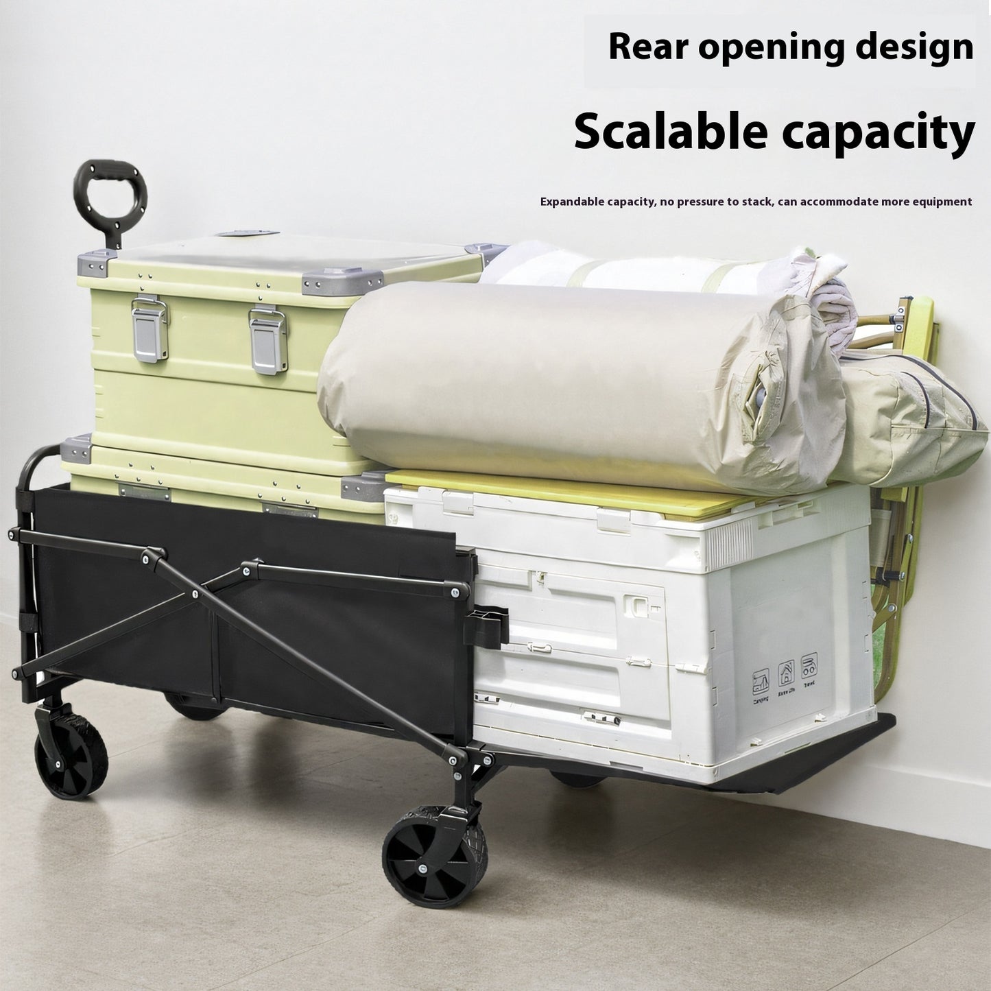 Rear Open Camping Outdoor Folding Cart