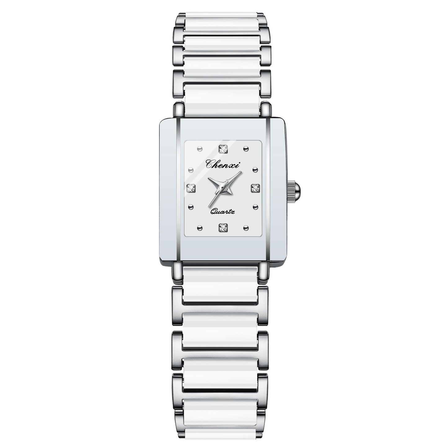 Couple's Square Diamond Set Quartz Watch