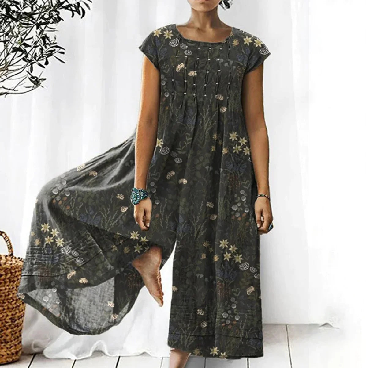 Printed Loose Women's Wear Jumpsuit