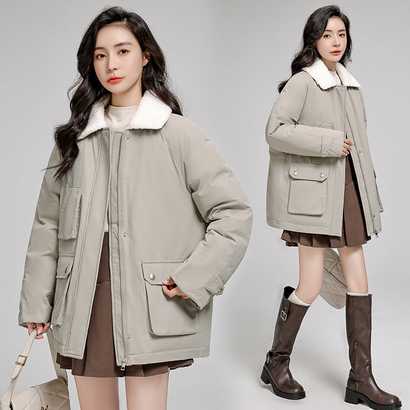 Korean Style Loose Casual Cotton-padded Jacket