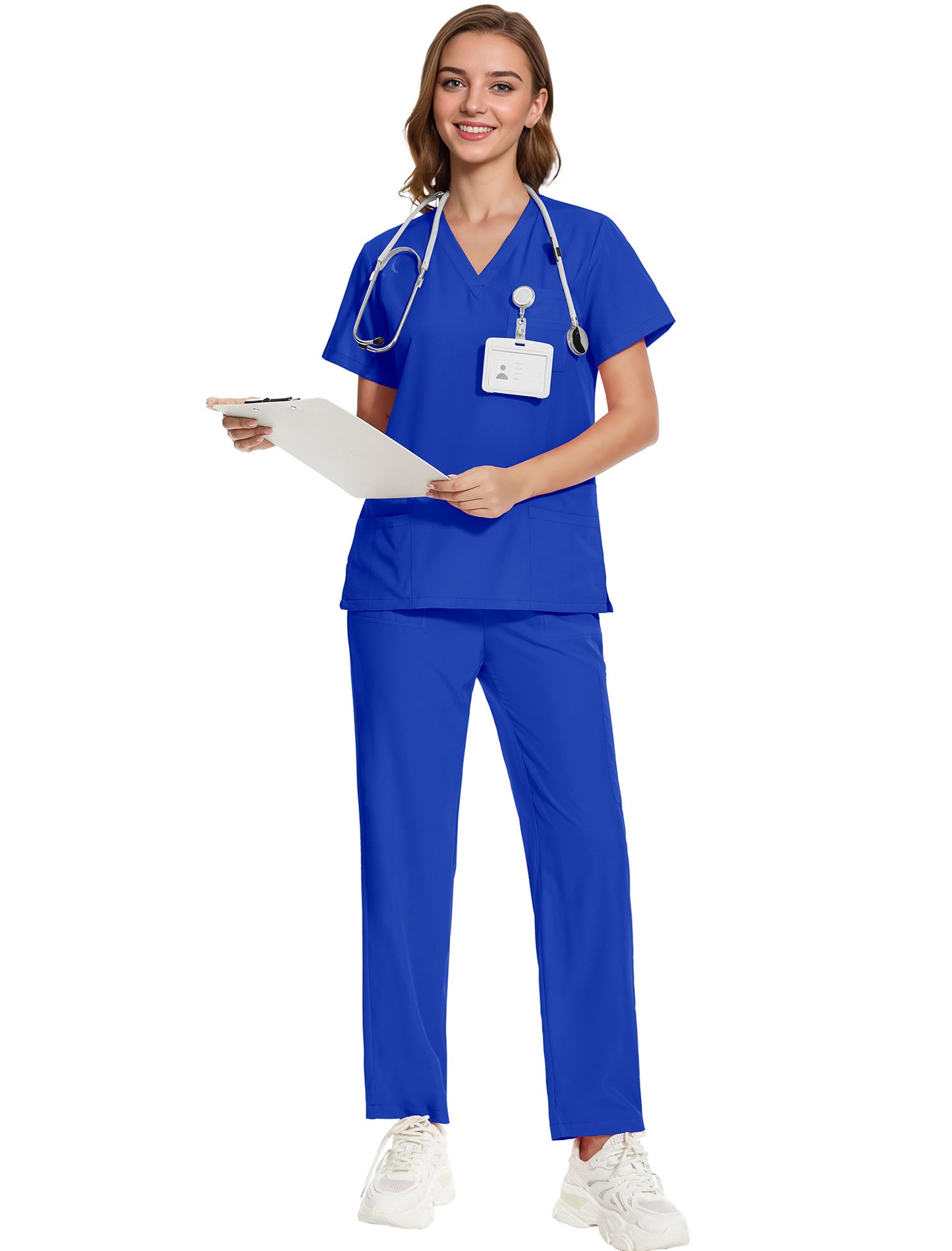 Surgical Gown V-Neck Short-Sleeve Hospital Nurse Uniform Workwear Set