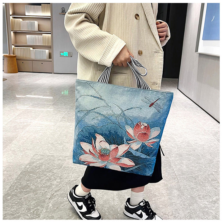 New Gold-thread Single-sided Fabric Bag Stylish