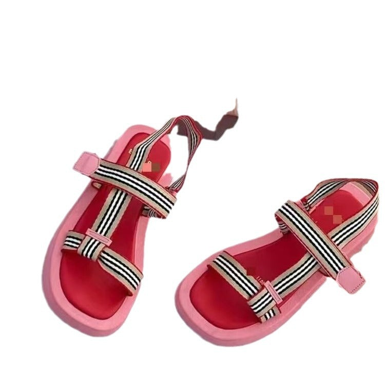 Velcro Ankle-strap Buckle Women's Open Toe Sandals