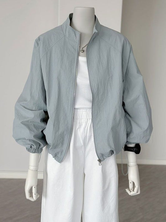 Basic Zippered Sun Protection Short Jacket Long