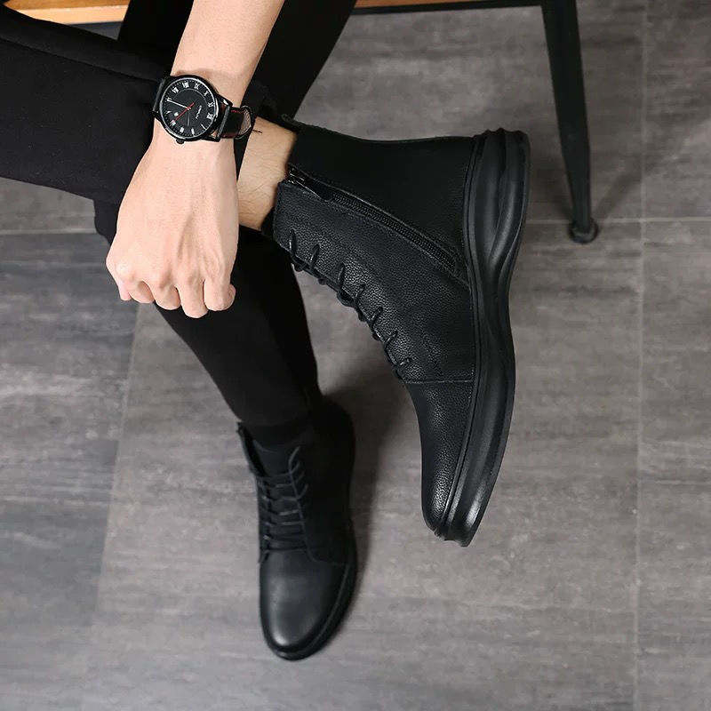 Martin Boots Men's Four Seasons Black Leather Shoes