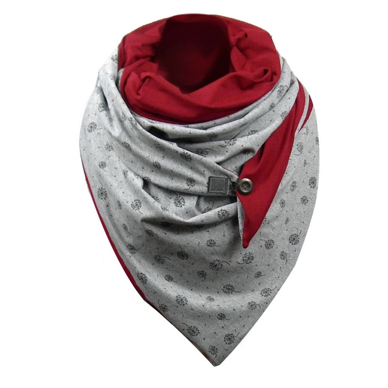 Padded Warm Shawl Printed Bib Scarf
