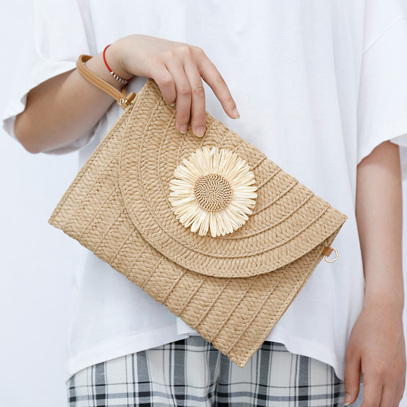 Women's Fashion Straw Bag Diagonal Span