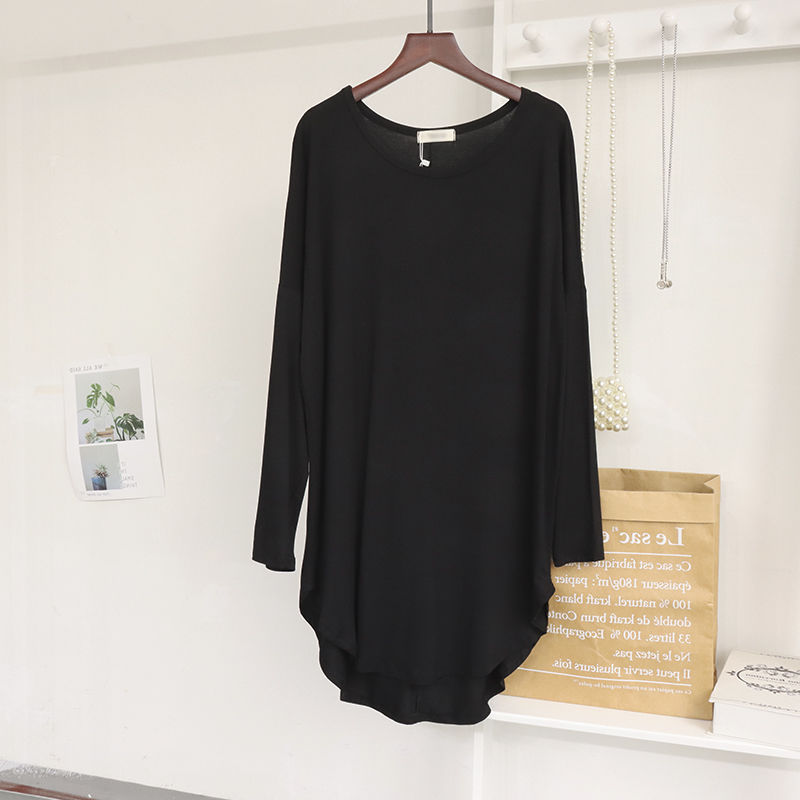 Women's Thin Irregular Layering Shirt Loose Mid-length Top