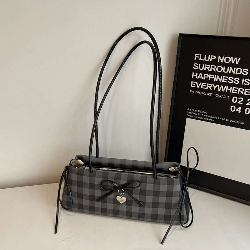 Contrast Color Bowknot Niche Sweet Girl Shoulder Bag