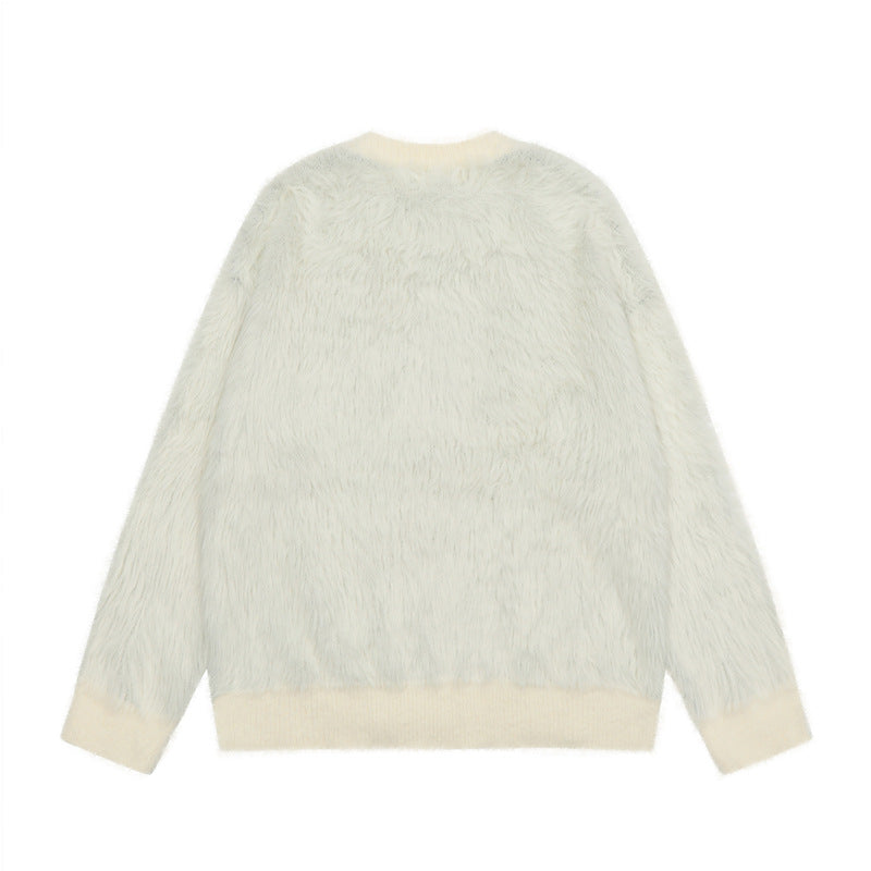 Cute Cartoon Cat Jacquard Milk Huhu Soft Glutinous Sweater For Men And Women