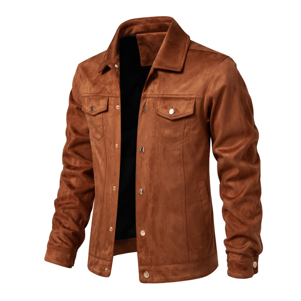 Fashion Slimming Men's Polo Collar Jacket Casual Jacket