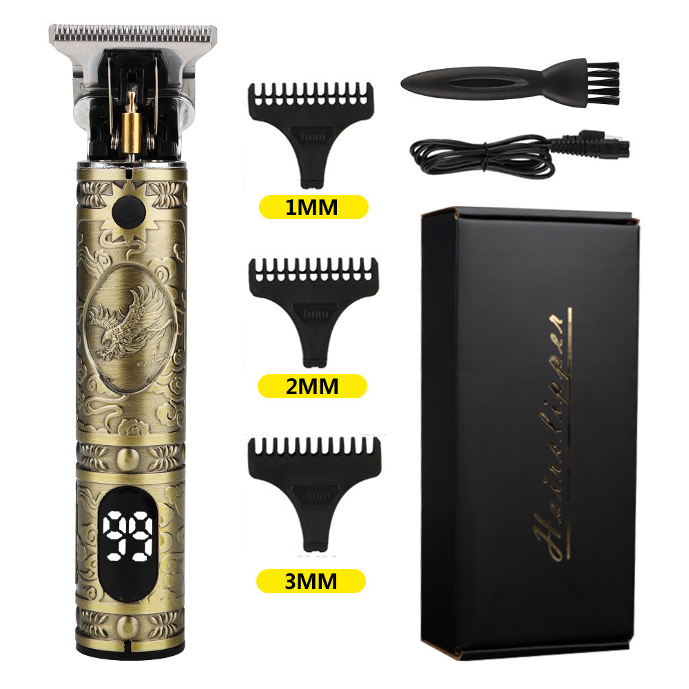 Shaving Head  Carving And Pushing White Electric Clippers