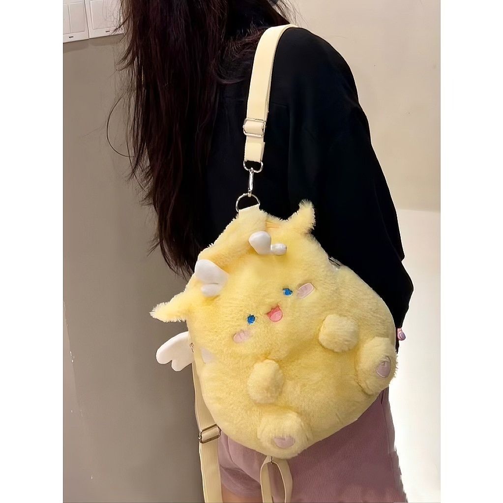 Squatting Dragon Cartoon Plush Doll Bag Girl's Heart Backpack