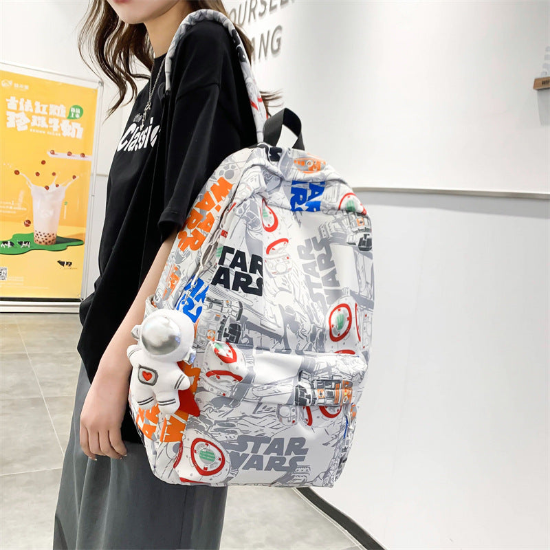 Personalized Graffiti College Students Bag Women's Casual Simple All-match Backpack