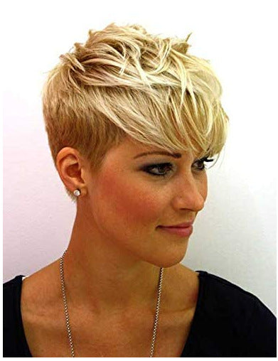 Fashionable Fluffy High-Temperature Fiber Short Curly Wig Cap