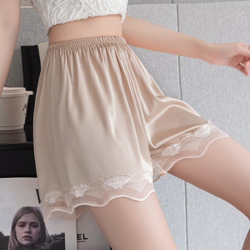 Sikkerheds-dame is-silke sømløse blonder løse shorts til ydre brug