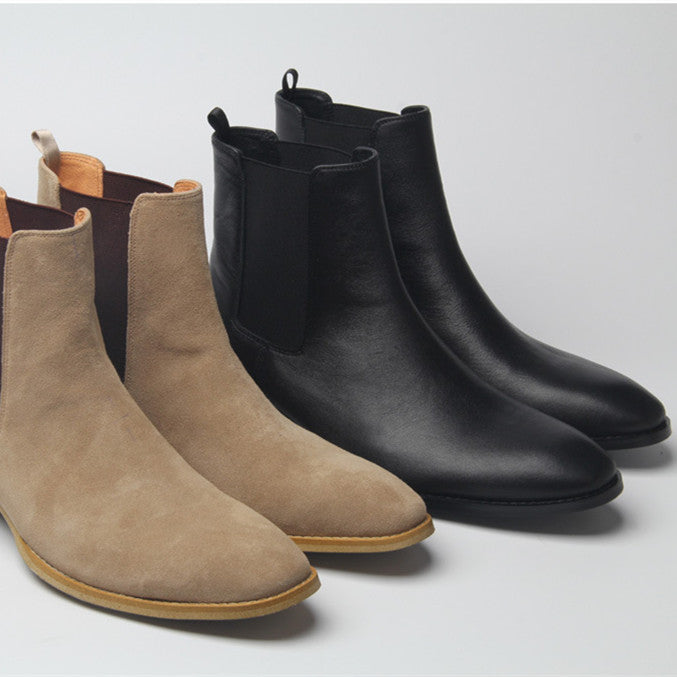 Men's Pointed Deerskin Elastic Martin Boots