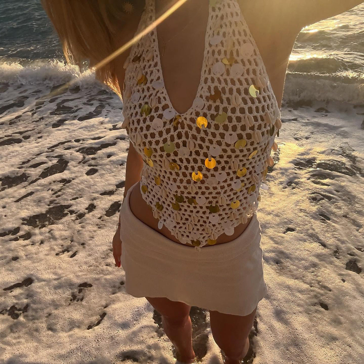 Fashionable New Sexy Hollow-out Backless Halter Top