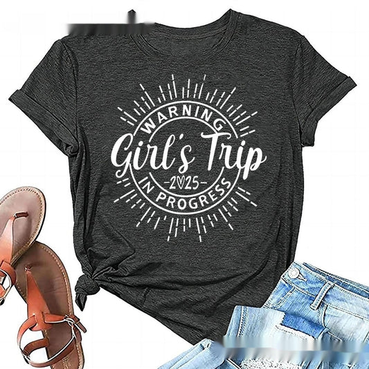 Womens Cotton T-Shirt With Printed Letters