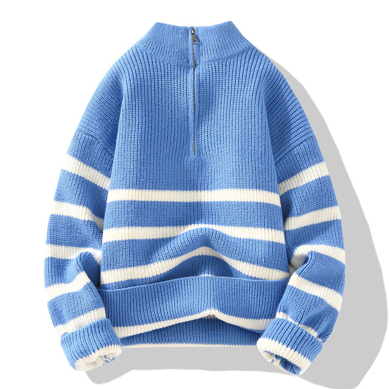 Striped Half Turtleneck Sweater Sweater
