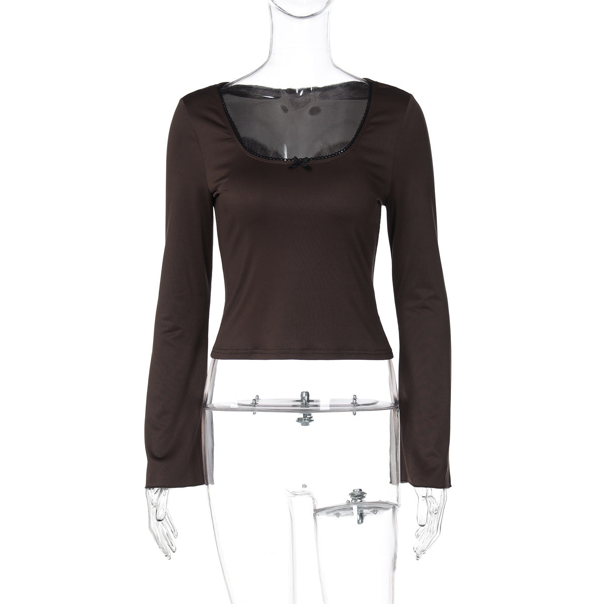 Hot Girl Short Skinny Slimming Bottoming Shirt Top