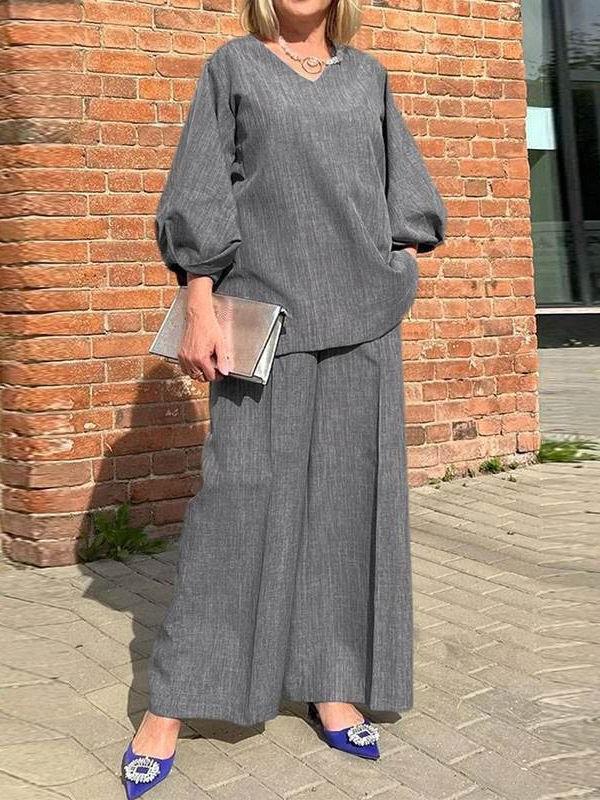 Casual Loose-Fit Fashionable 2-Piece Pants Set