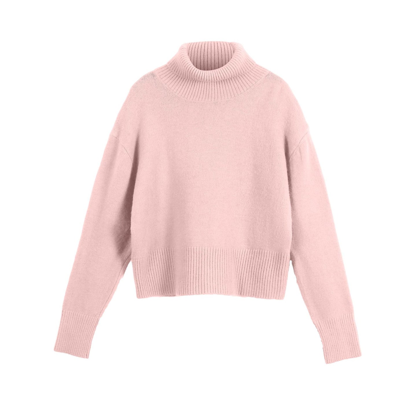 Women's Fashion High Collar Knitted Sweater Top