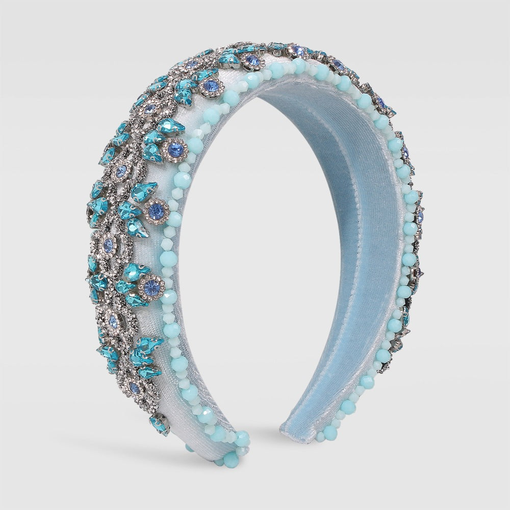 Baroque Style Diamond-studded Sponge Headband