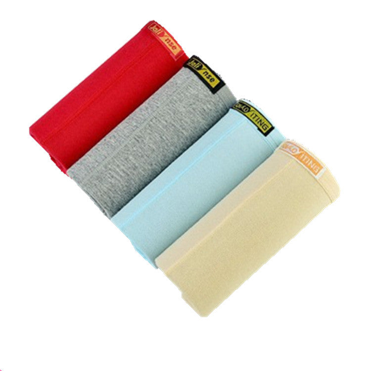 Women's Cotton Solid Color Mid-waist Boxer Briefs