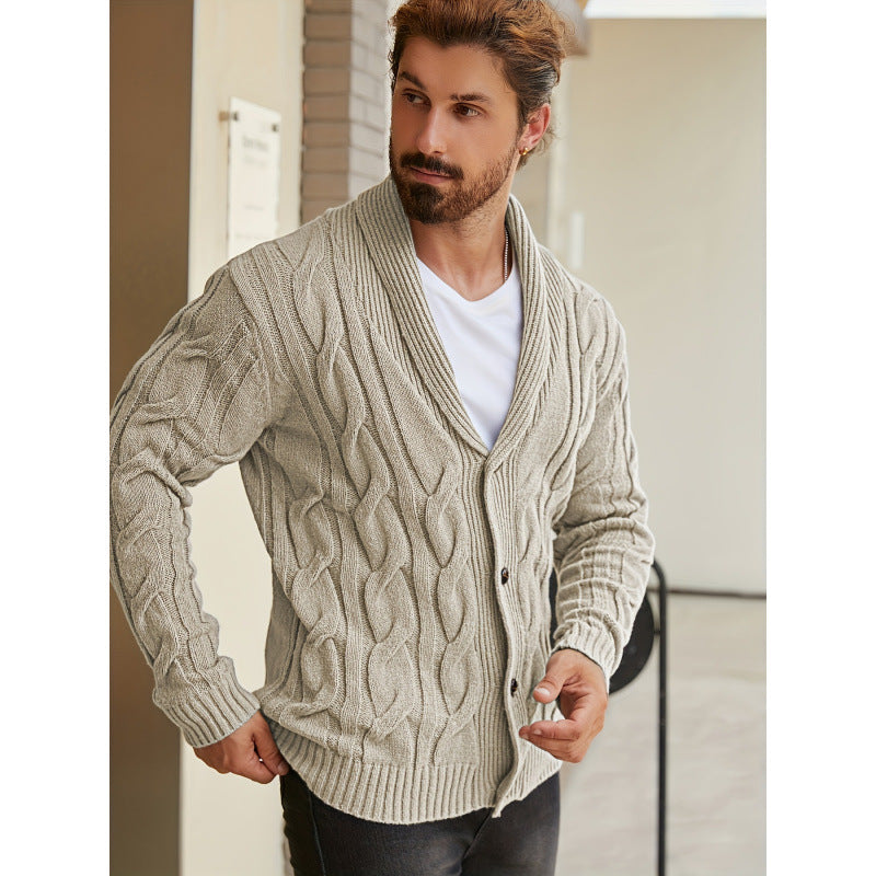 Strikket cardigan med print Afslappet langærmet sweater