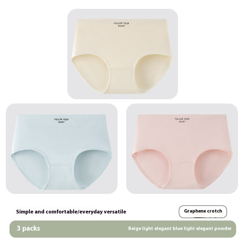 Antibacterial Women's Cotton Underwear Printed Mid Waist