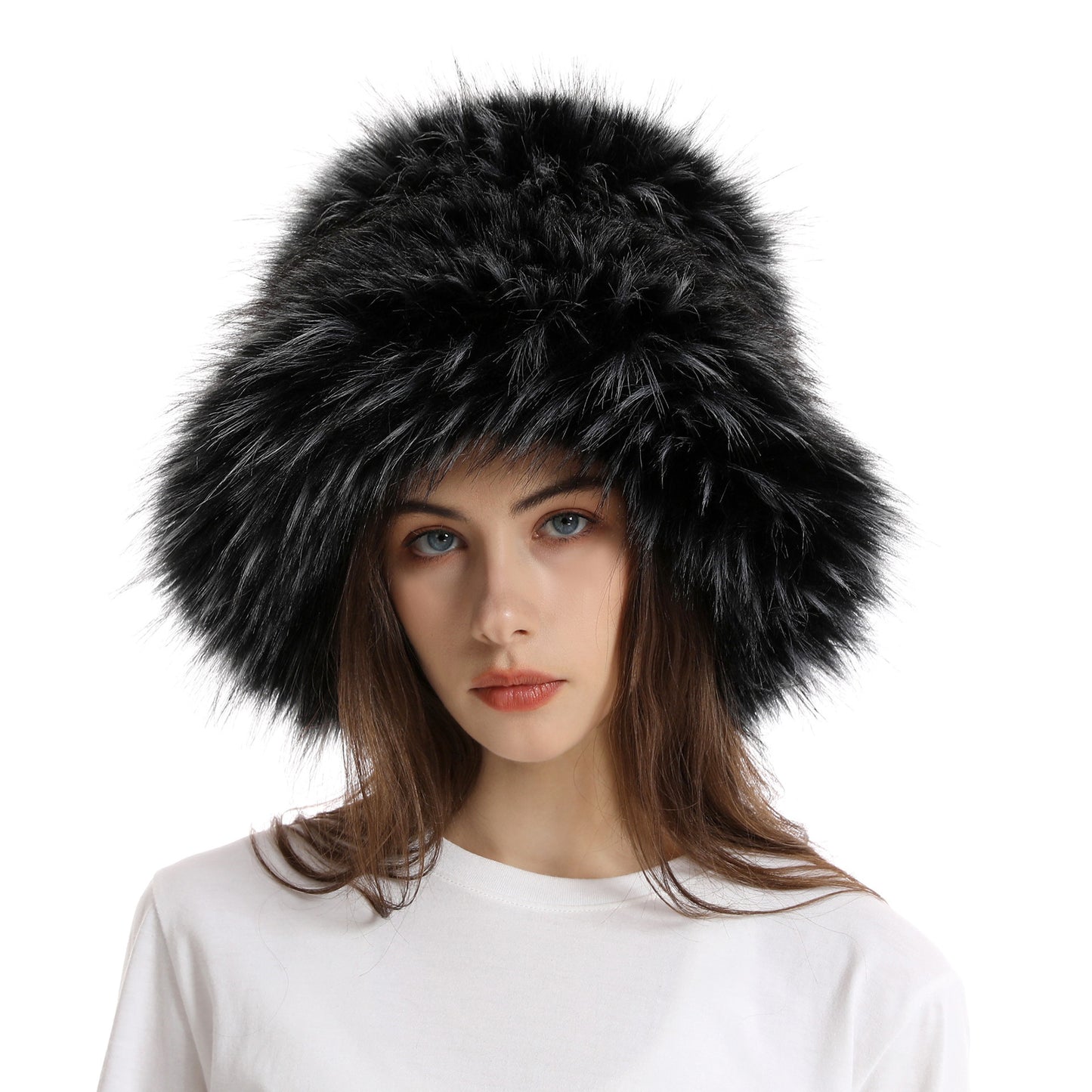 Winter Warm Thickened Faux Fur Straw Hat