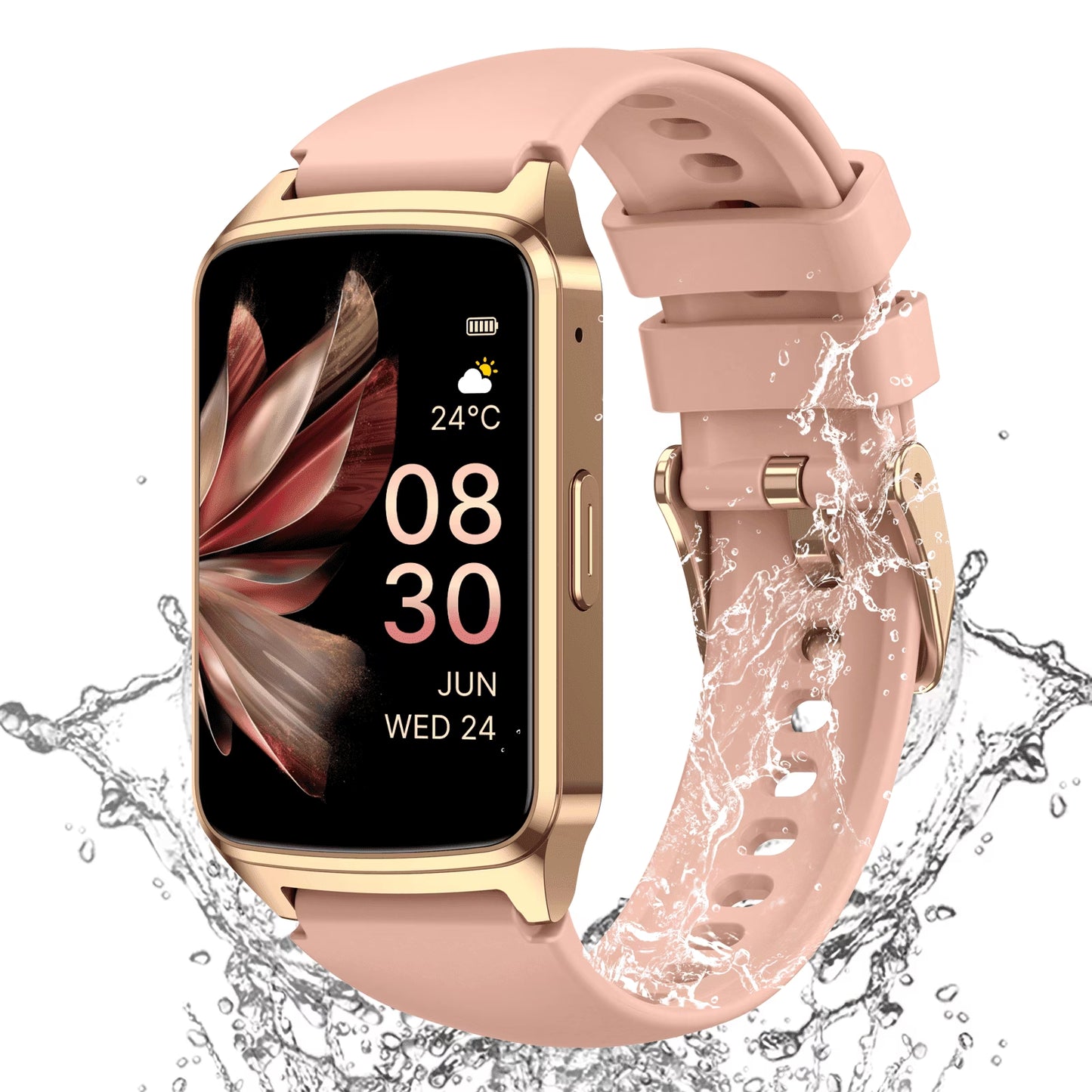 Fitness Tracker Smart Watch for Women Men Make/Answer Calls with Fitness and Wellness Tracking 100+ Sports Modes Step Calorie Counter IP68 Waterproof Fits for Android and Iphone, Black