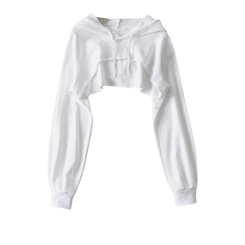 Ins Irregular With Personality Cropped Long-sleeved Top