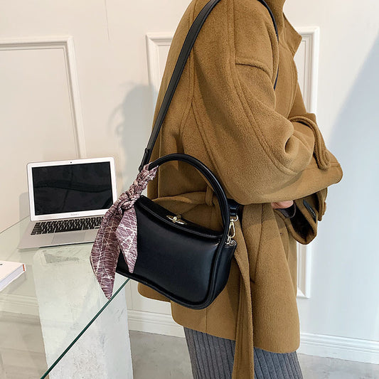 Pure Color Silk Scarf Printed Trendy Handbags