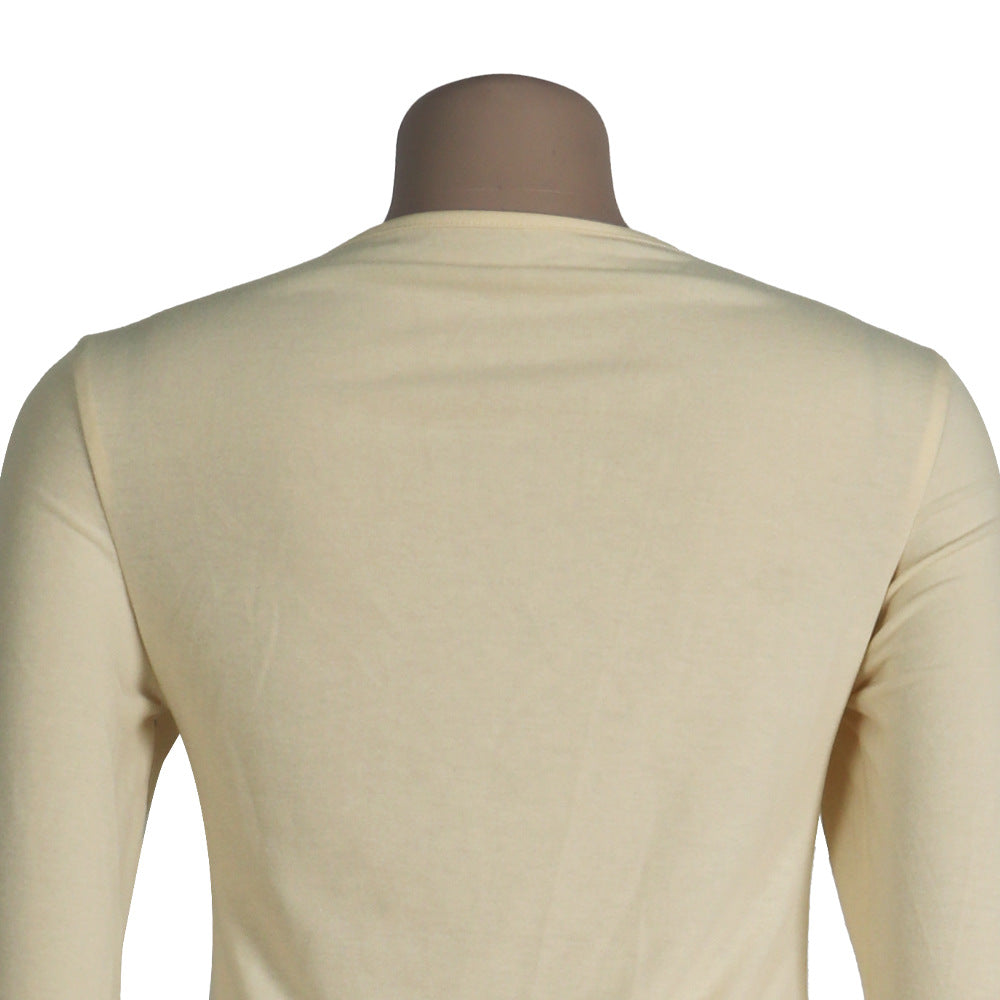 European And American Long Sleeve Perspective Slim Fit Dress Nightclub