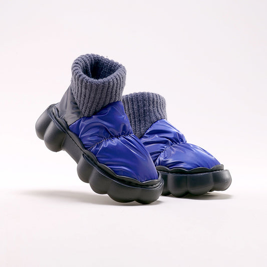 Thickened High-heeled Poop-feeling Cotton Slippers Outdoor