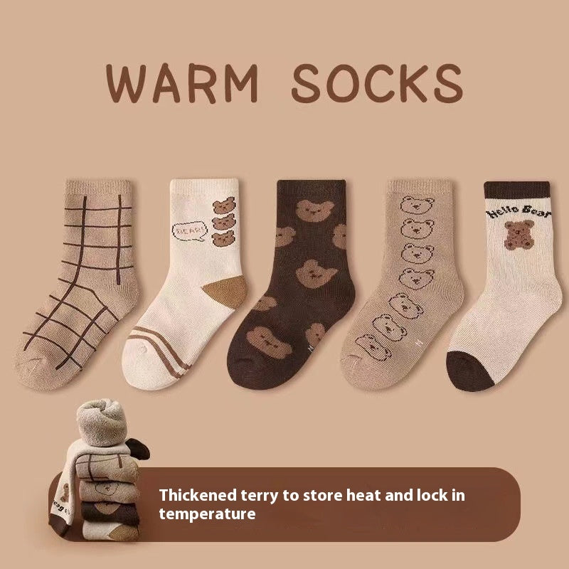 Children's Winter Thickened Velvet Padded Warm Terry Tube Socks
