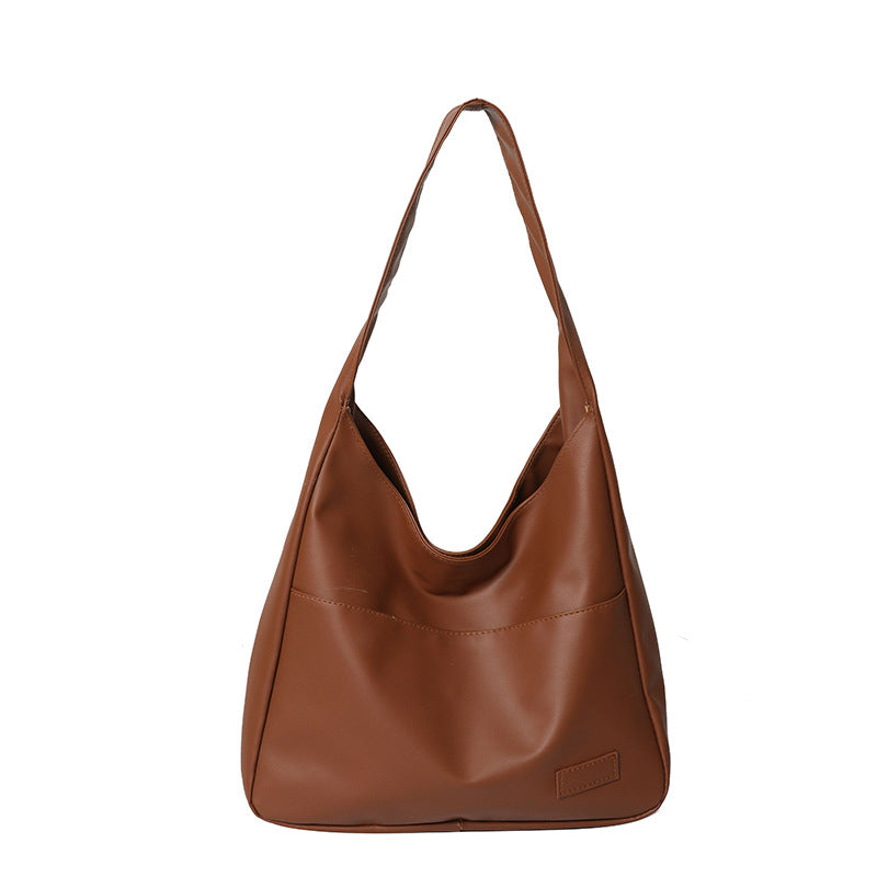 Stor Retro Ensfarvet Tekstureret Enkel Casual Mulepose