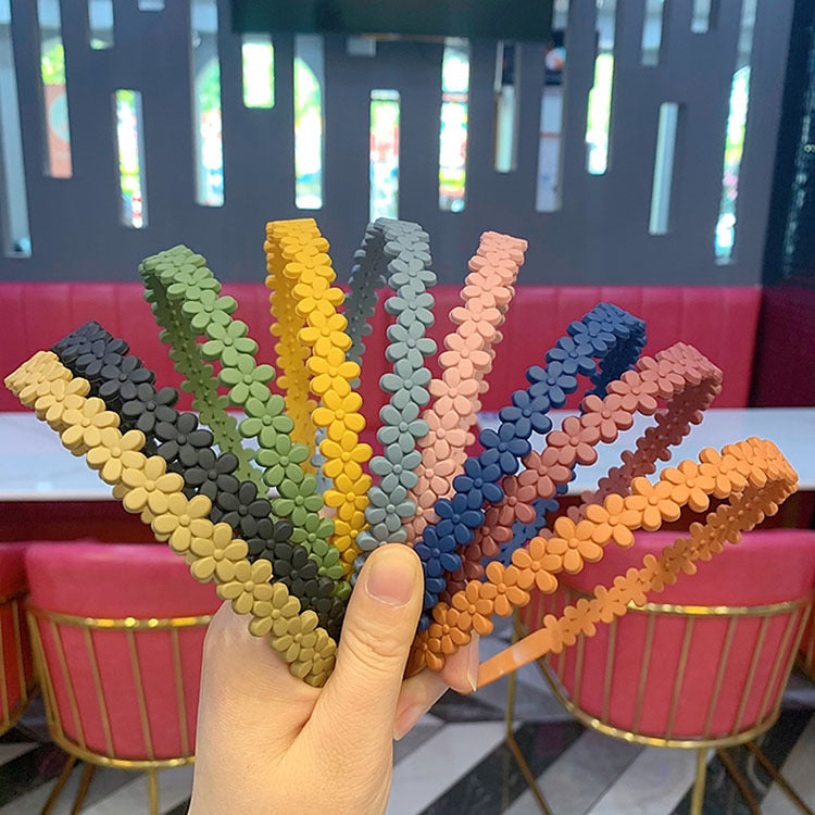 Rubber Paint Frosted Headband Candy Color Head Buckle Fixer Anti-broken Hair Accessories