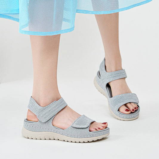 Velcro-cutout Thick-soled Women's Beach Sandals