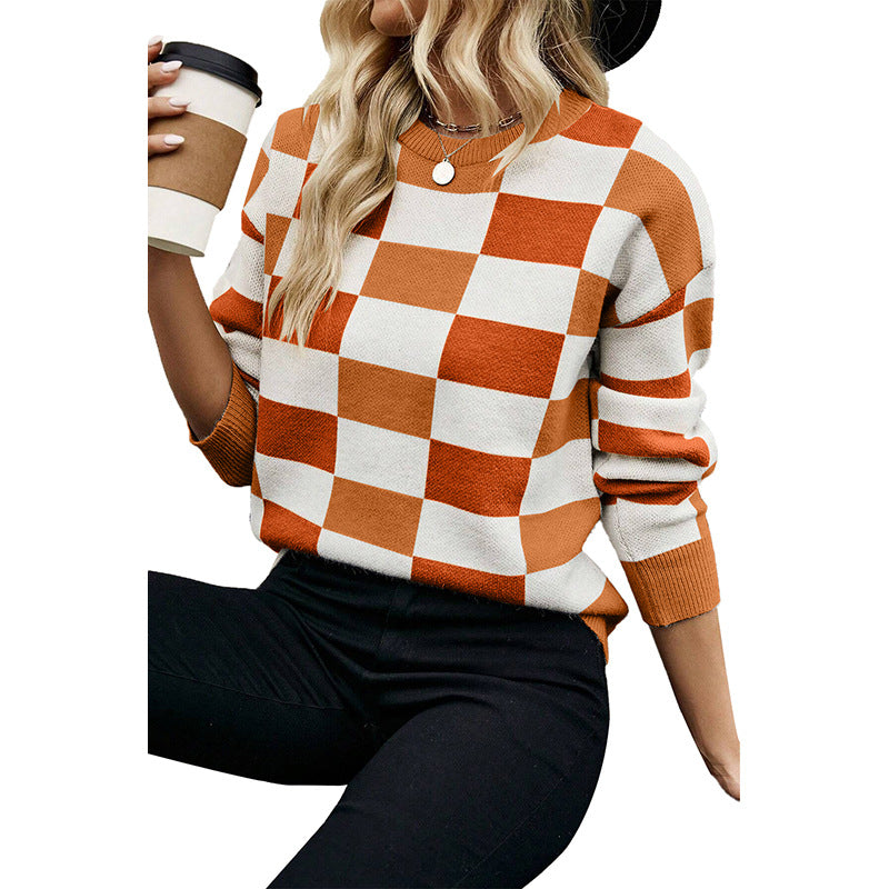 Women's Color Matching Thermal Knitting Pullover