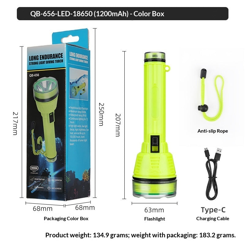 Diving Strong Light Fixed Focus Head-mounted Long Battery Life Diving Head Fishing Light