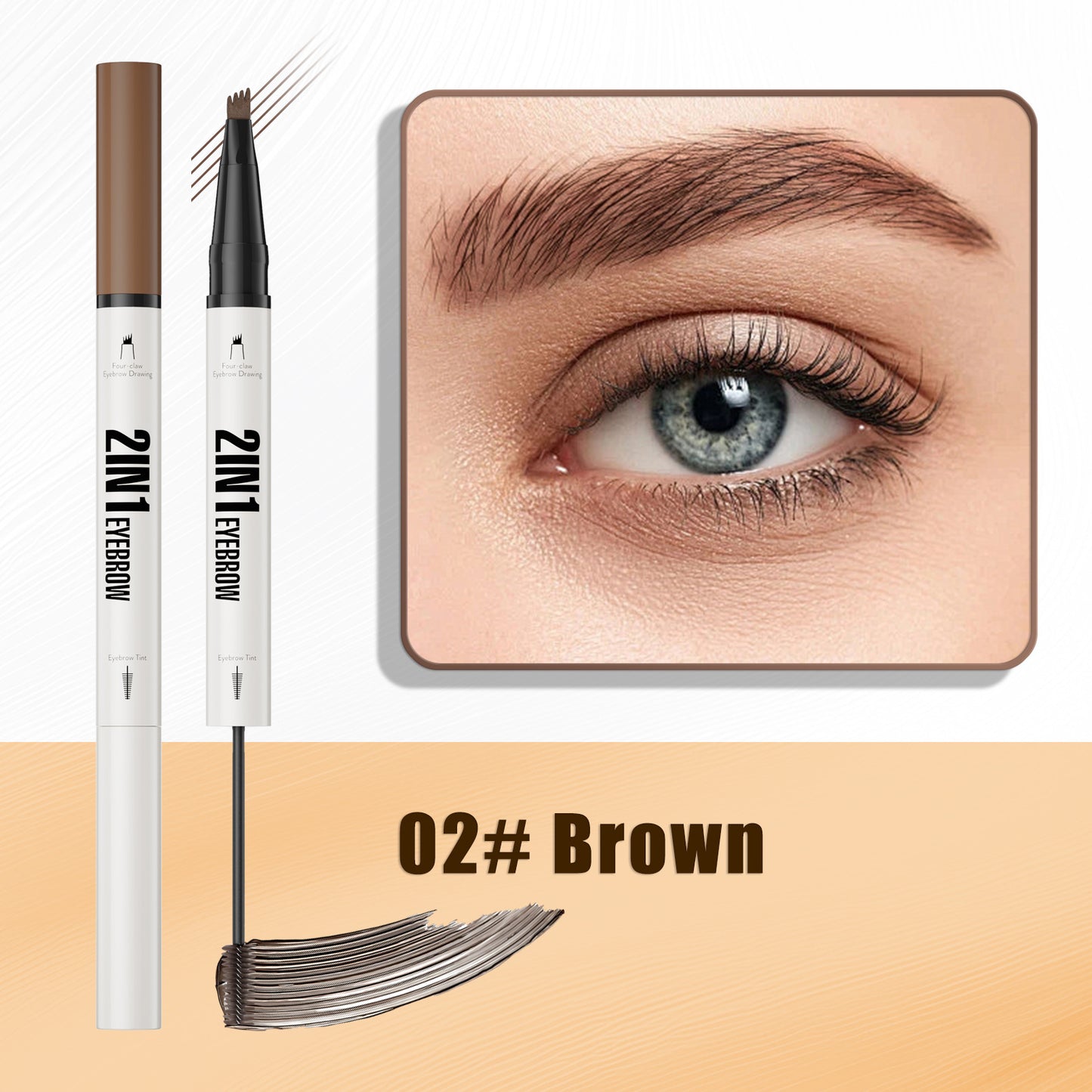 Two-in-one Waterproof Sweat-resistant Not Smudge Multi-color Eyebrow Cream