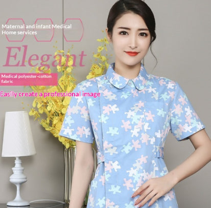 Ice-silk Nurse Uniform For Women Summer Quick-drying Short-sleeve Set