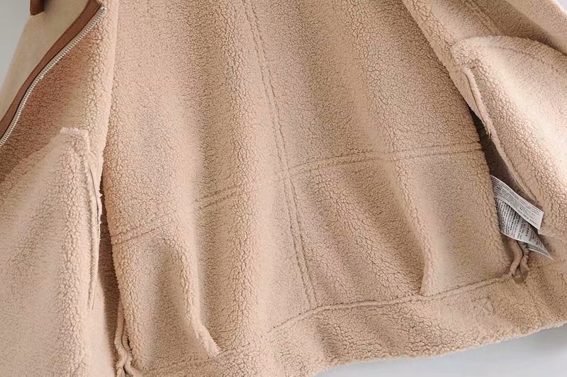 Veste zippée simple avec coutures pour femme