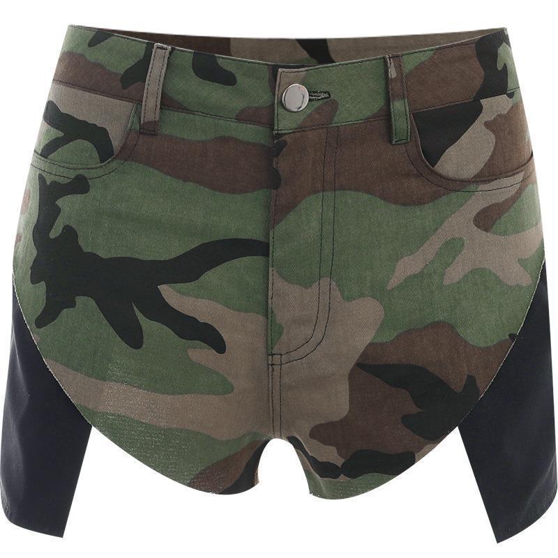 Fashion Fashionmonger Slim Fit Slimming Fashionable All-match Camouflage Shorts For Women