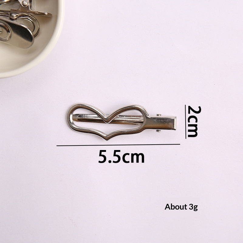 Simple Metal Silver Hair Clip Side-style