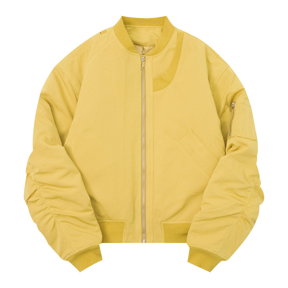 Pleated Sleeves Baggy Coat Men's Baseball Uniforms Trendy Brand Pilot Jacket Autumn And Winter